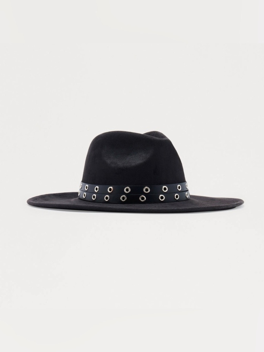 Fashionnova Clarissa Garment Wide-Brim Fedora with Grommet Band OS
